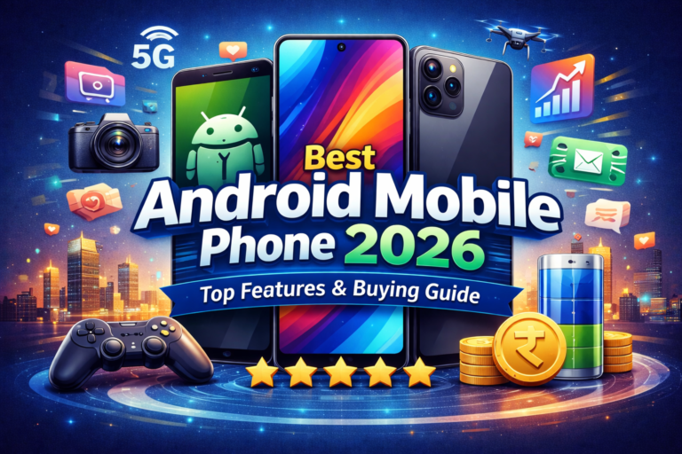 Best Android mobile phone 2026 showing top Android smartphones with 5G, powerful camera, gaming and long battery life
